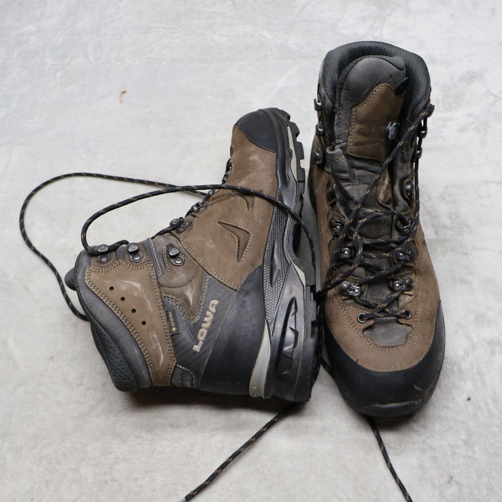 Lowa Mens 10.5 Hiking Boots Brown Camino Gore-Tex Wide Leather Trail 210645 9499